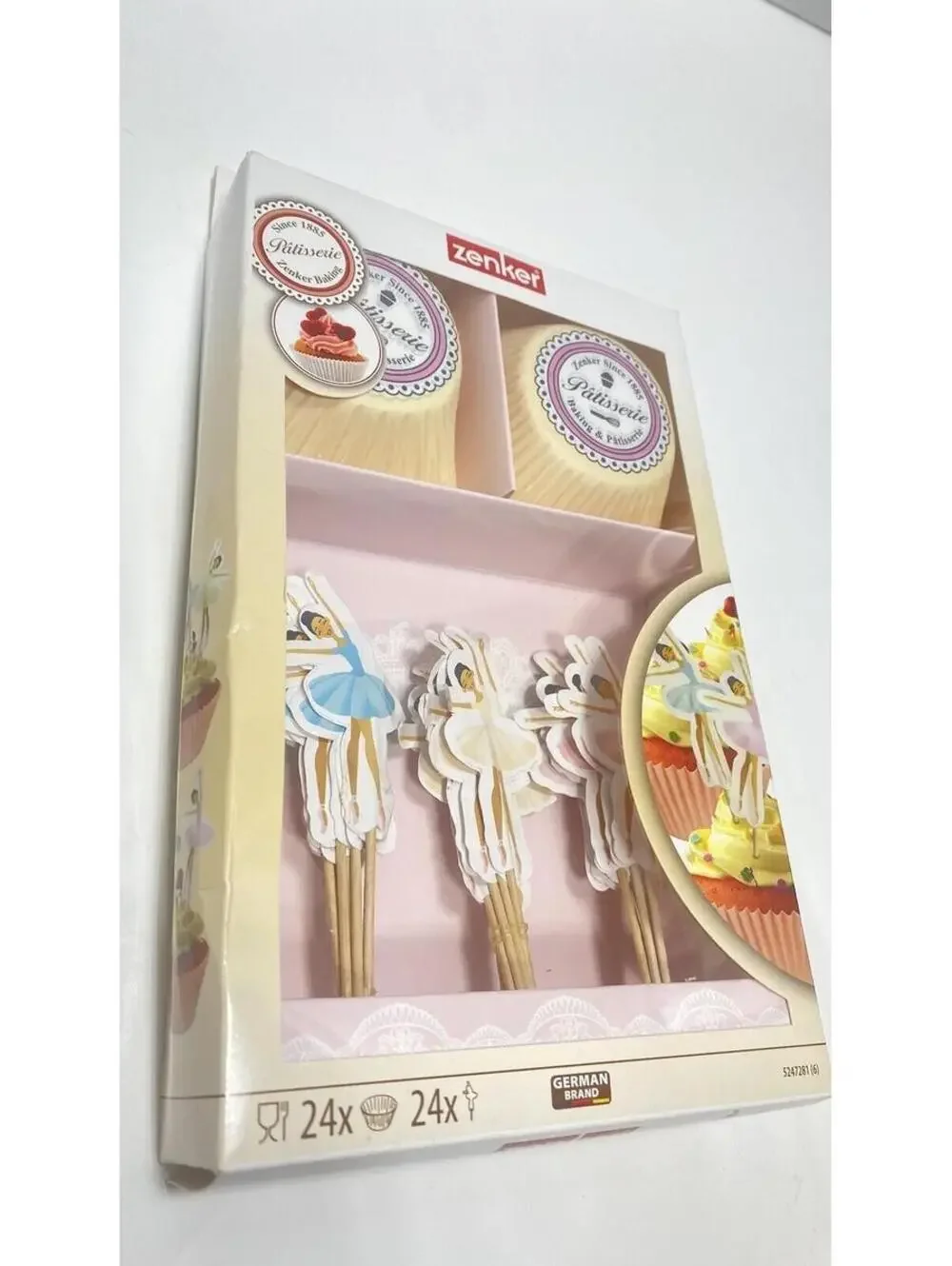 Zenker Ballerina Cupcake Wrappers & Picks – Girls Cake Toppers Baking Decoration